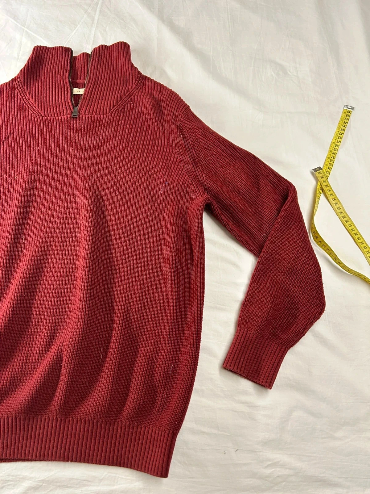 Rode bordeaux celio halve ritssluiting trui – photo 2